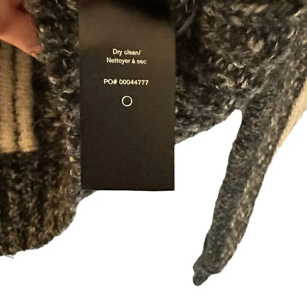 Rag & Bone Grey and White Alpaca Blend Maisie‎ Crew Neck Sweater Size S/P